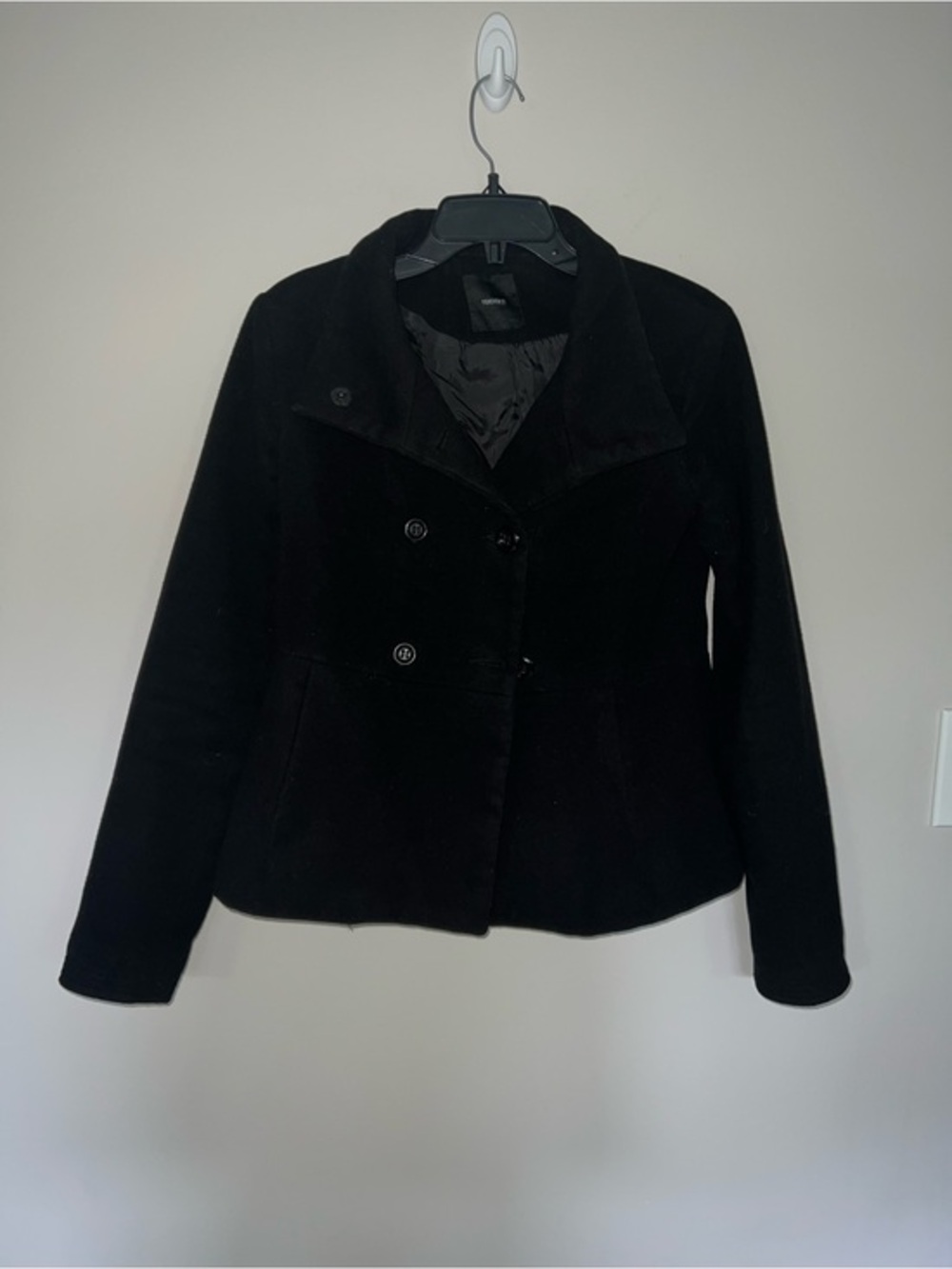 Forever 21 black peacoat XS